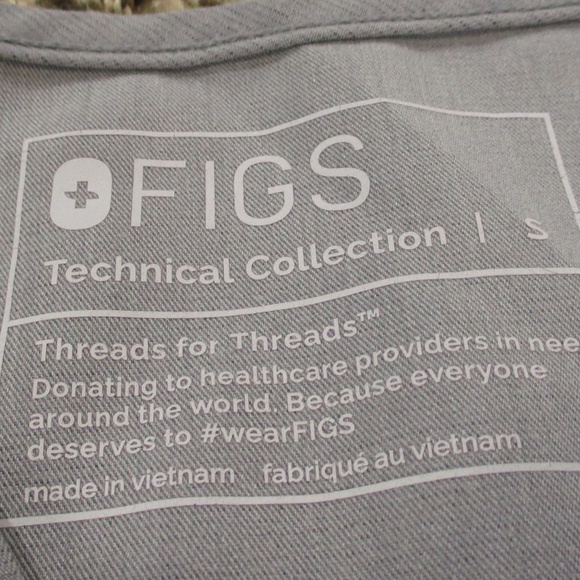 Figs Scrubs Top Women's Small Heather Gray Casma Three-Pocket Medical Utility - Picture 3 of 6